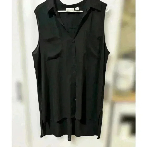 Chicos Women’s Sleeveless High Low Button Up Blouse, Size 3- XL (16) - Picture 1 of 5
